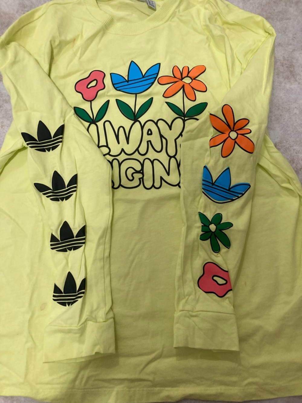 ADIDAS🌷Neon Floral Longsleeve Tee - Picture 15 of 16